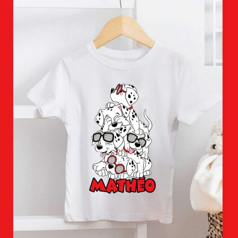 T-shirt Dalmatien avec prenom et naissance