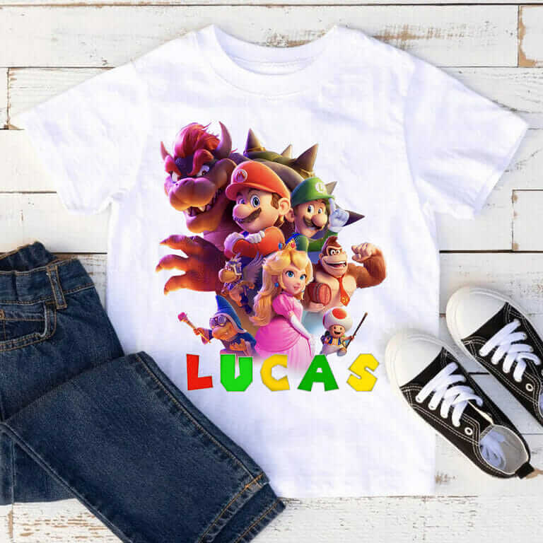 T-shirt Mario Bros personnalisé avec le prénom