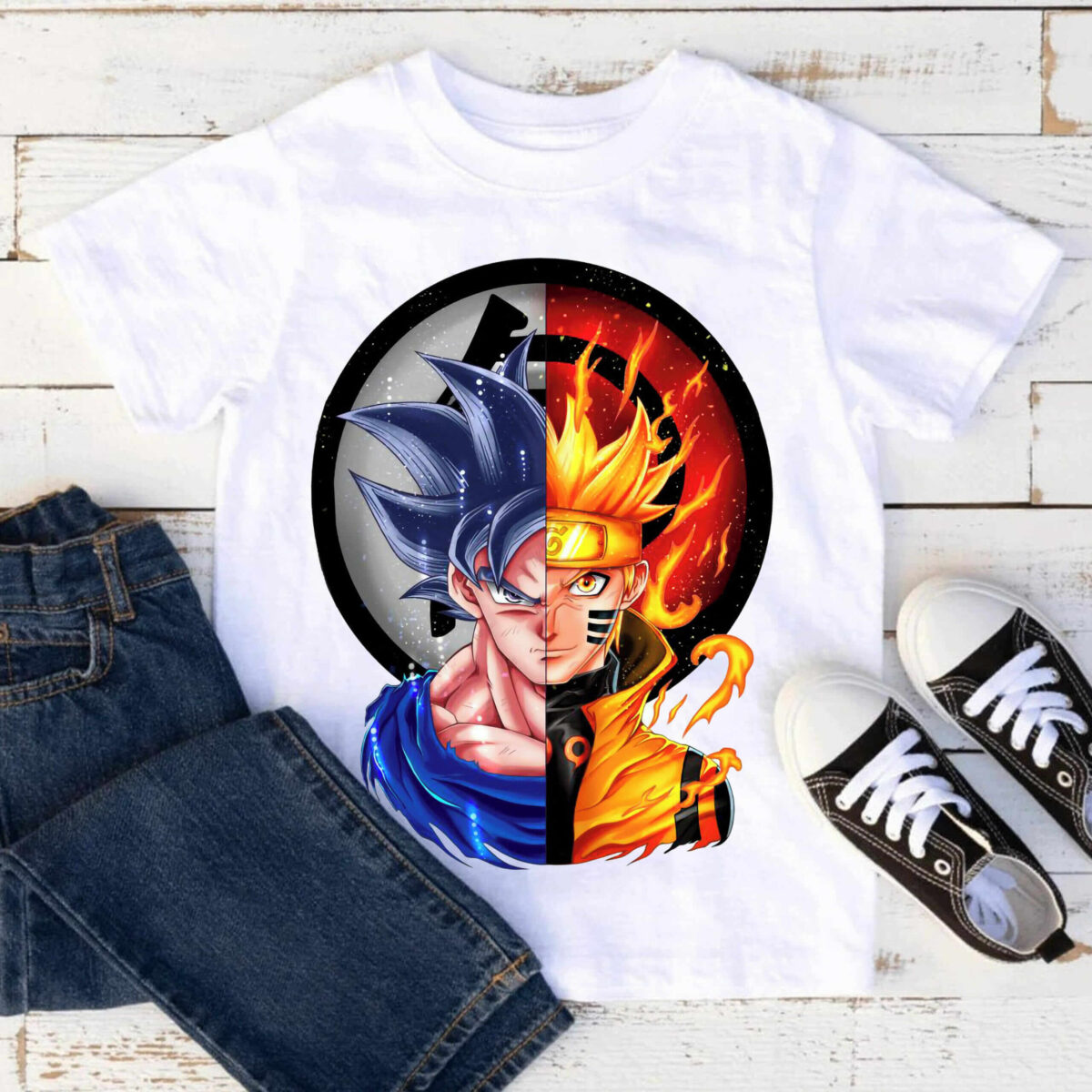 T-shirt Sangoku VS Naruto