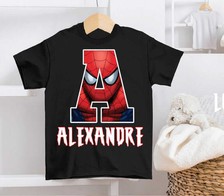 T-shirt Spiderman avec initial et prenom