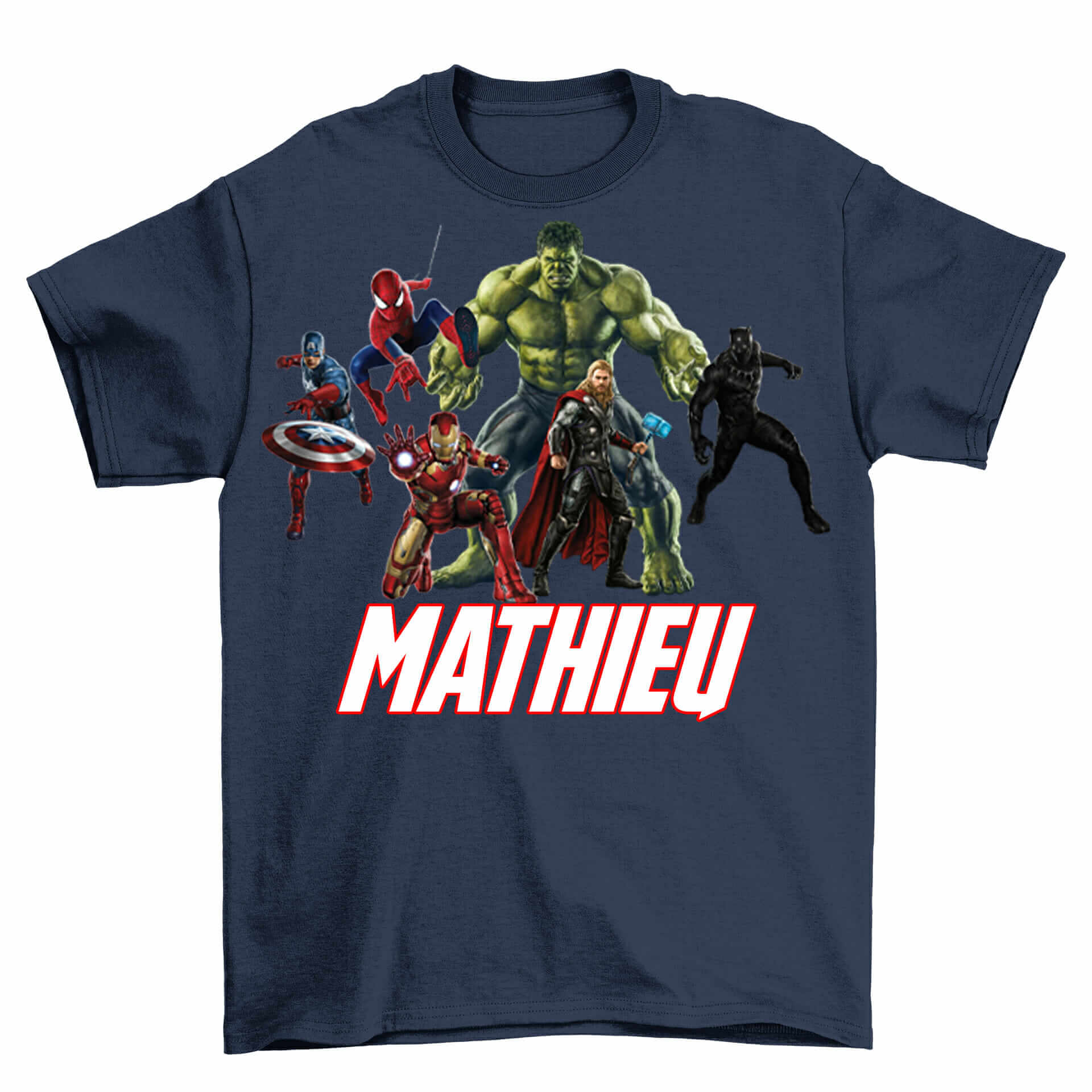 T-shirt Avengers la team avec prénom