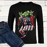 T-shirt Avengers Hulk, Iron Man.. avec prénom