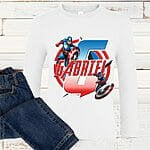 T-shirt Captain America personnalisé prénom et initial