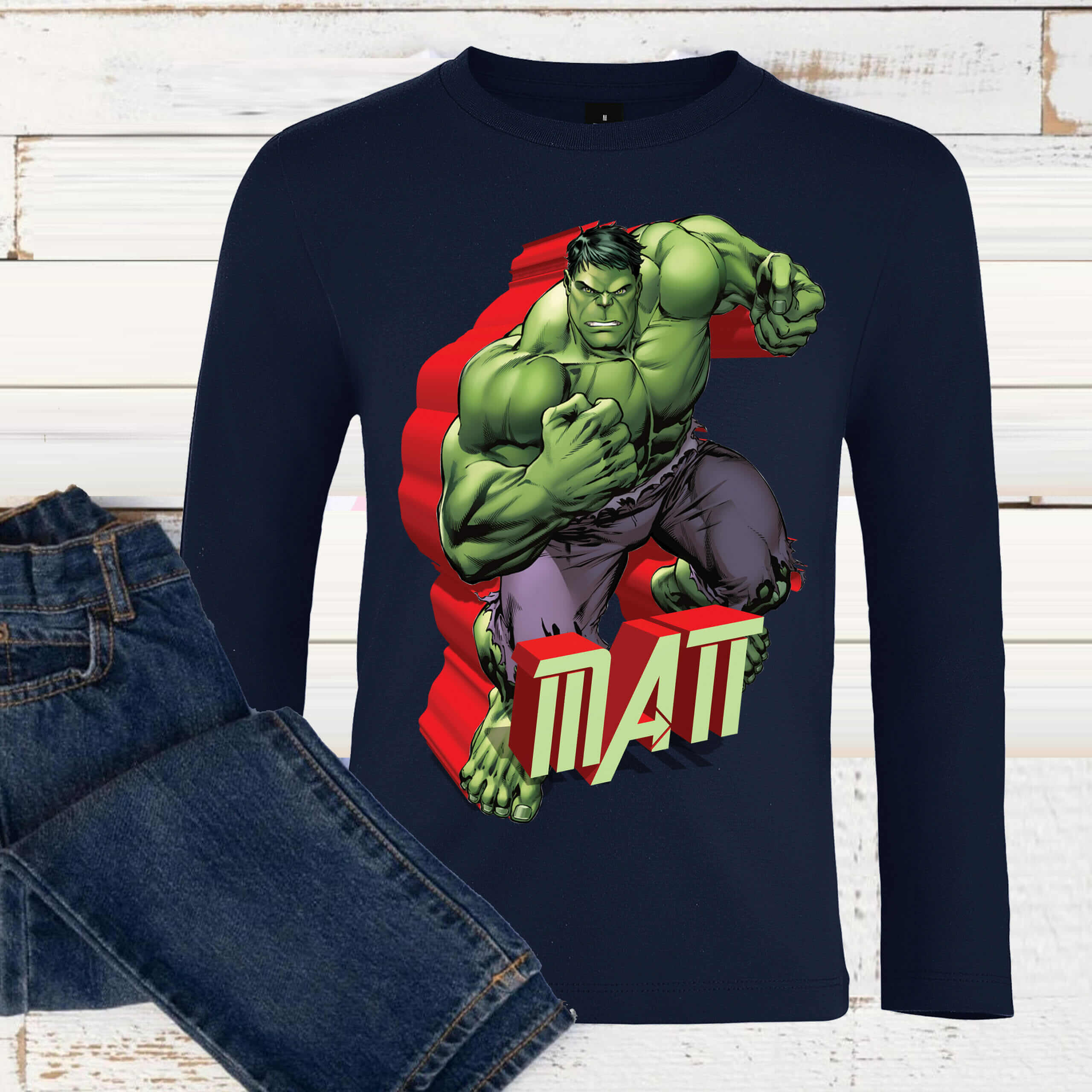 T-shirt Hulk Avengers avec prénom
