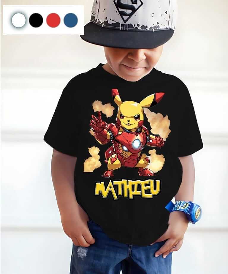 T-shirt Pikachu Déguisez en Iron Man