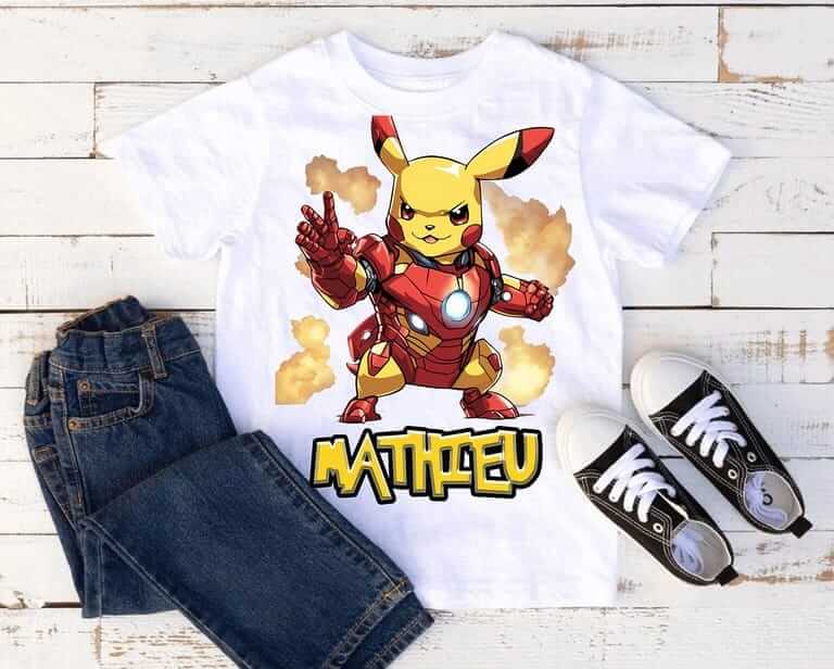 T-shirt Pikachu Déguisez en Iron Man